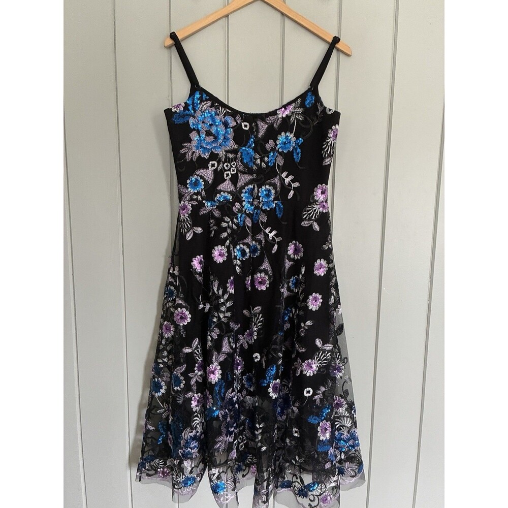 Dress The Population Dress M Medium Fairy Uma Plumaria Dark Feminine Sequins - Picture 6 of 9